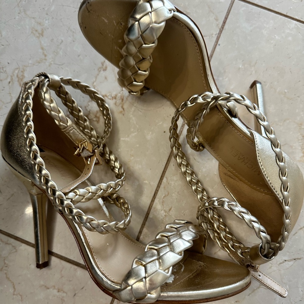 Michael Kor Gold Strappy Heels